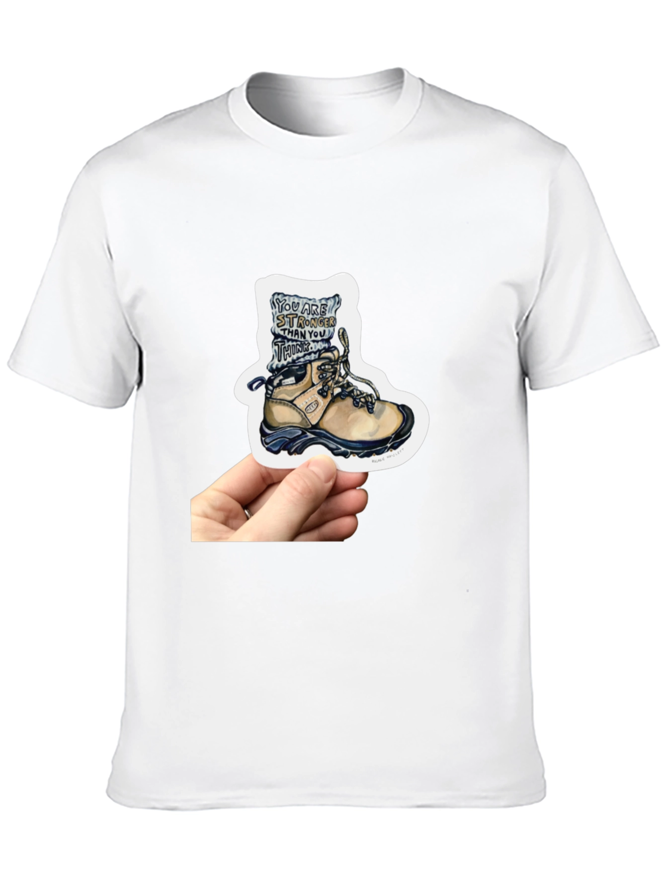 Inspirational Hiking Boot Sticker - Stronger Than You Think