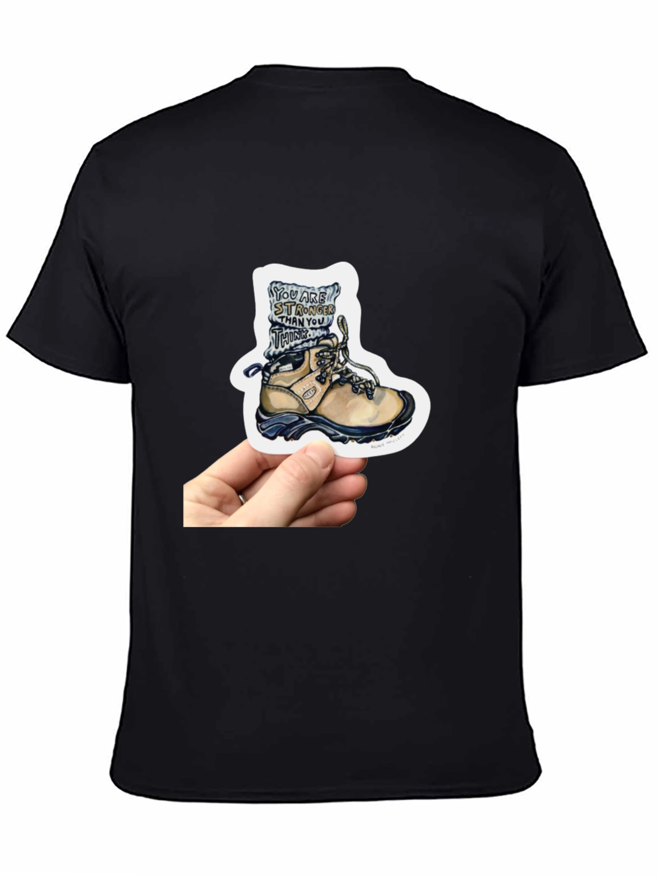 Inspirational Hiking Boot Sticker - Stronger Than You Think