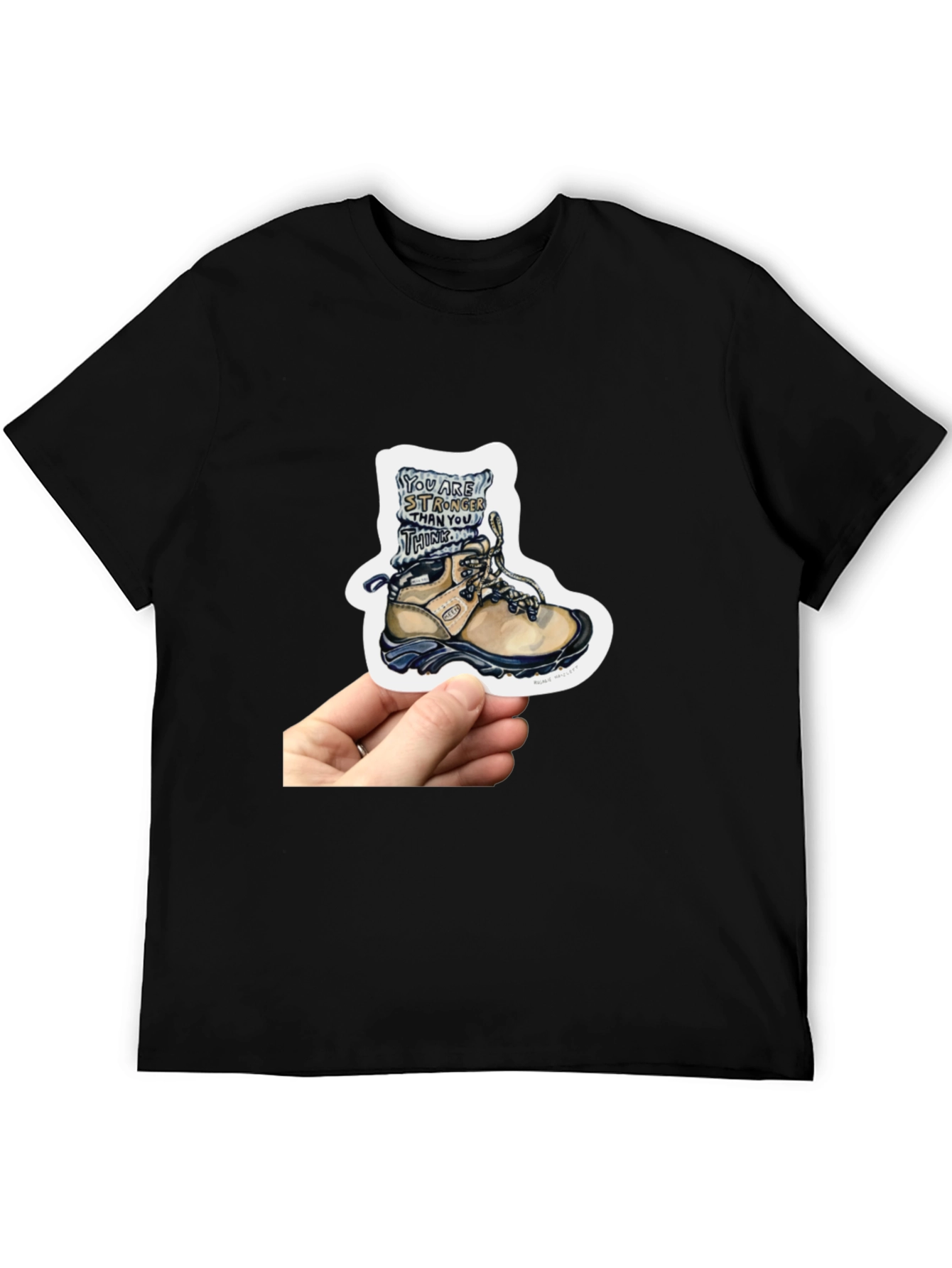 Inspirational Hiking Boot Sticker - Stronger Than You Think