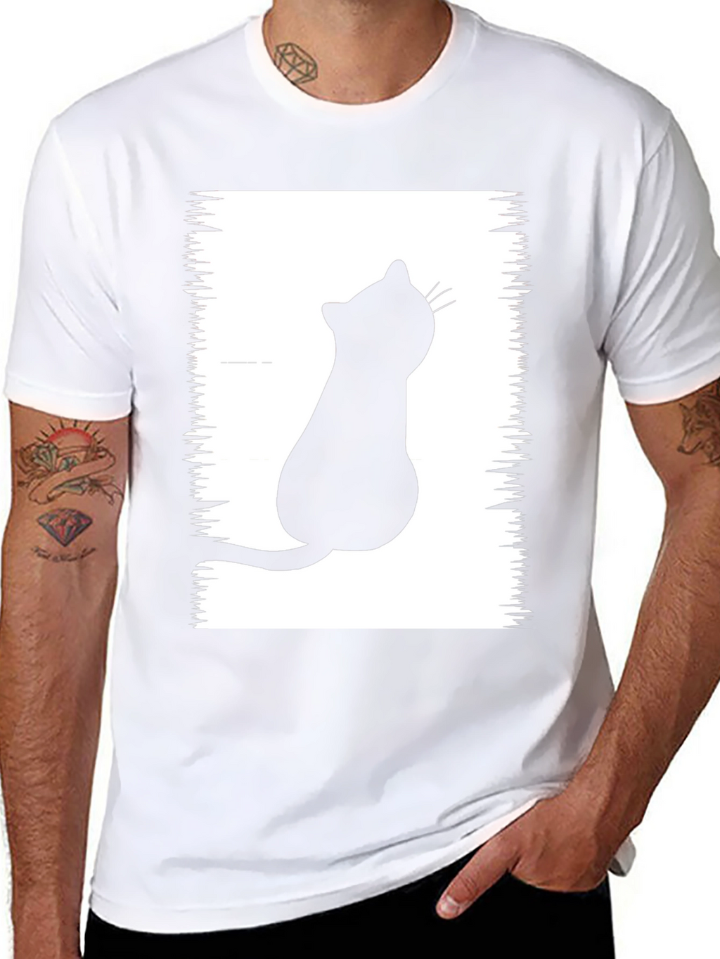 Black Cat Silhouette Graphic Tee - Unisex