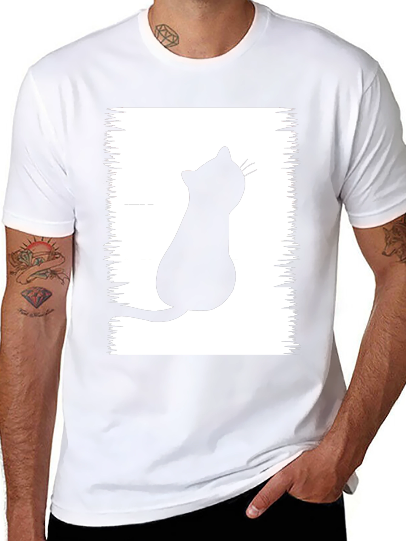 Black Cat Silhouette Graphic Tee - Unisex