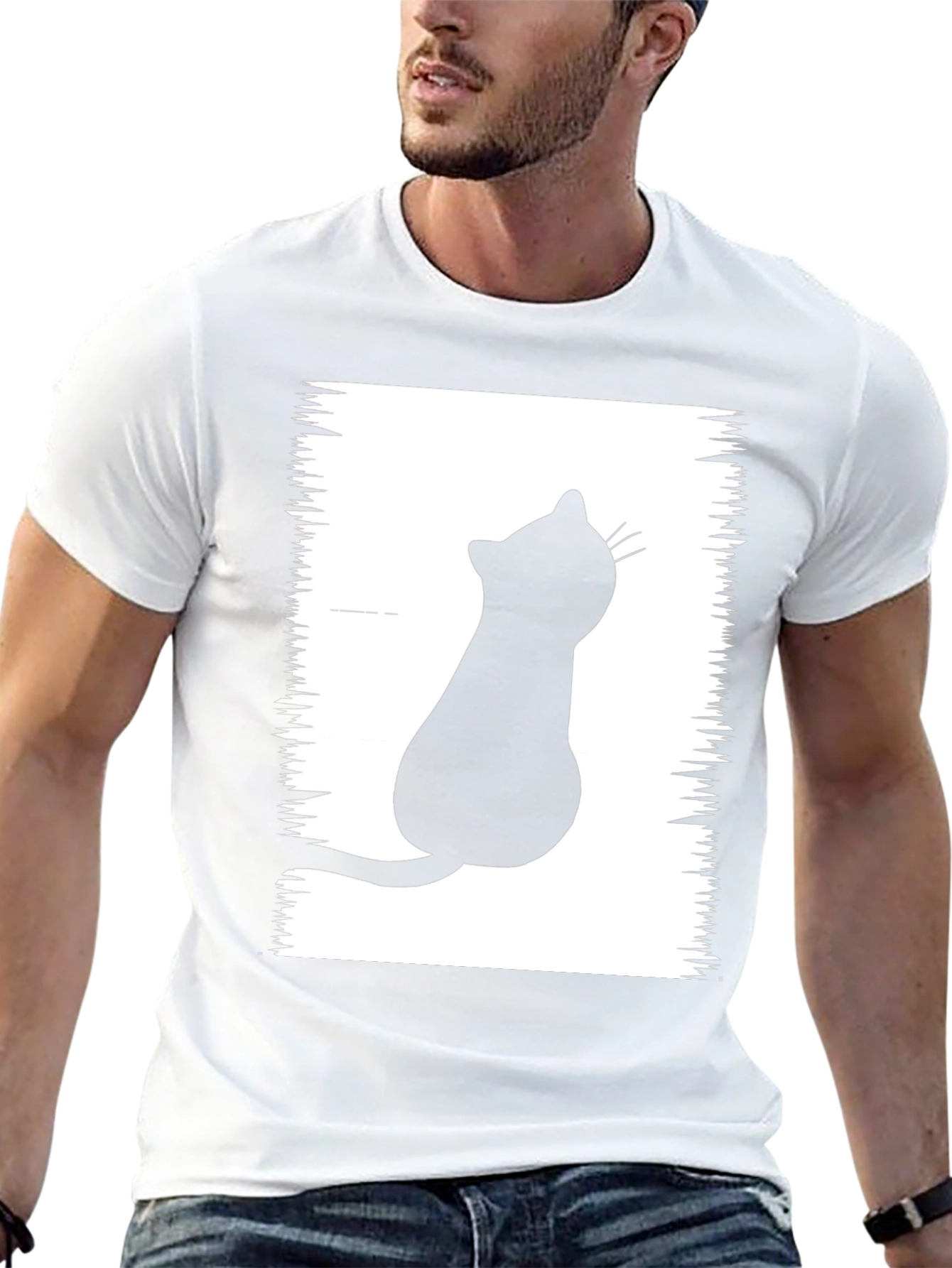 Black Cat Silhouette Graphic Tee - Unisex