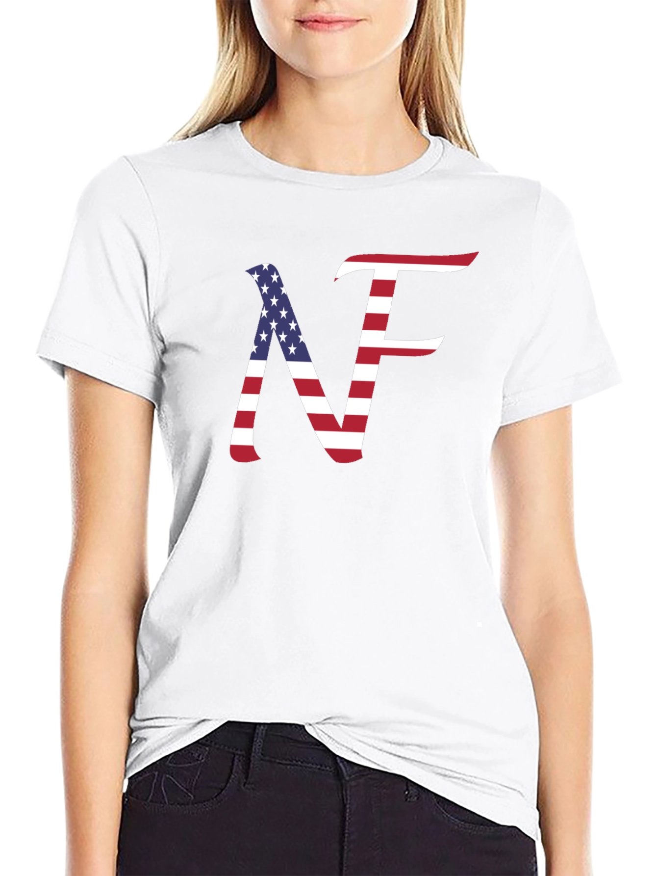 USA Flag NF T-Shirt Patriotic Design
