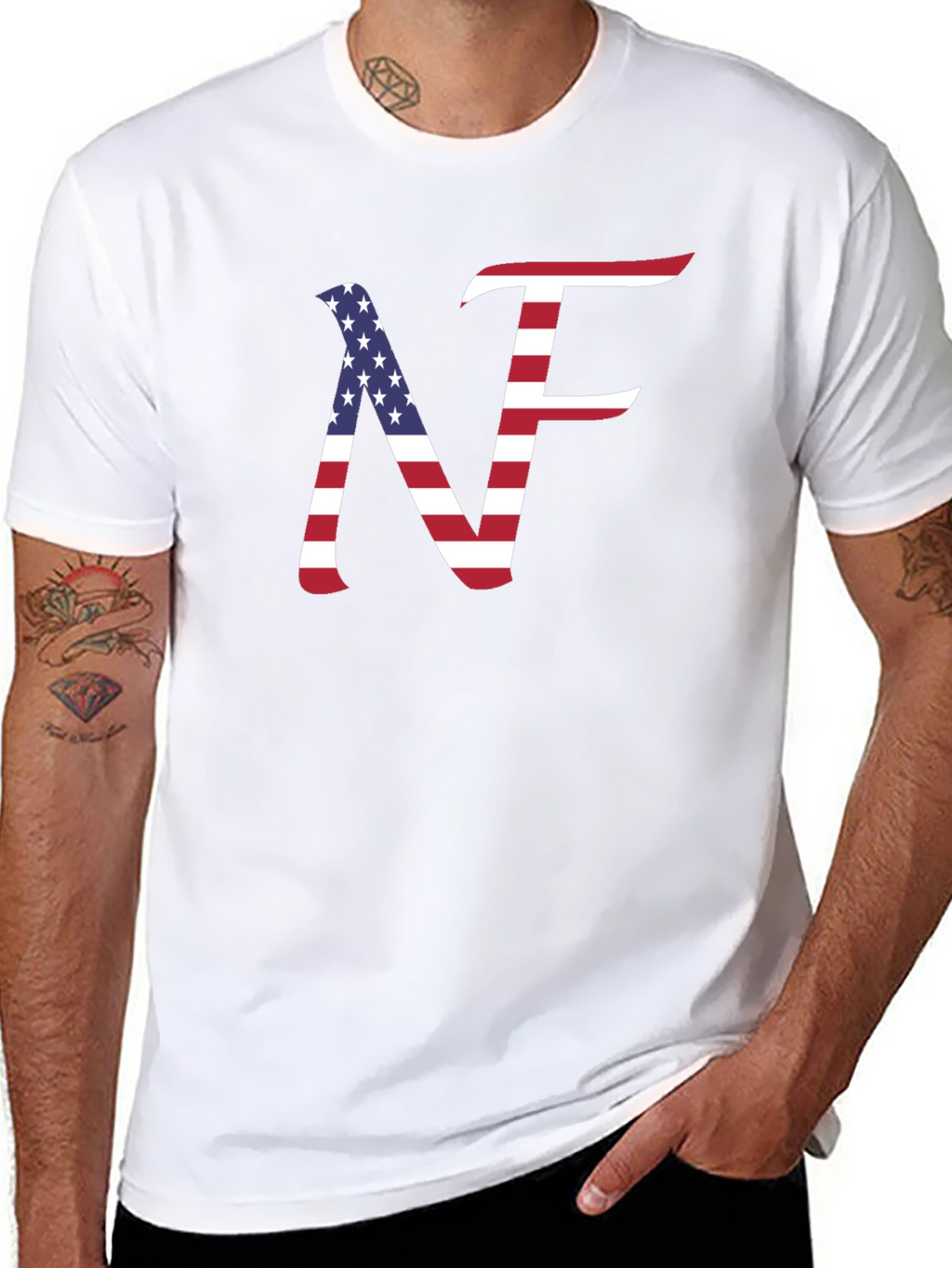 USA Flag NF T-Shirt Patriotic Design