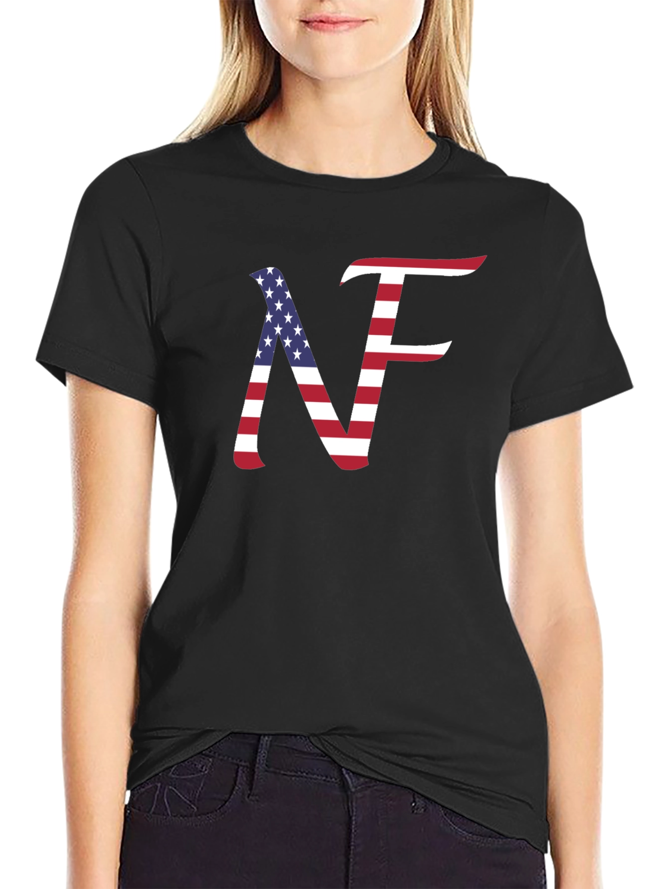 USA Flag NF T-Shirt Patriotic Design