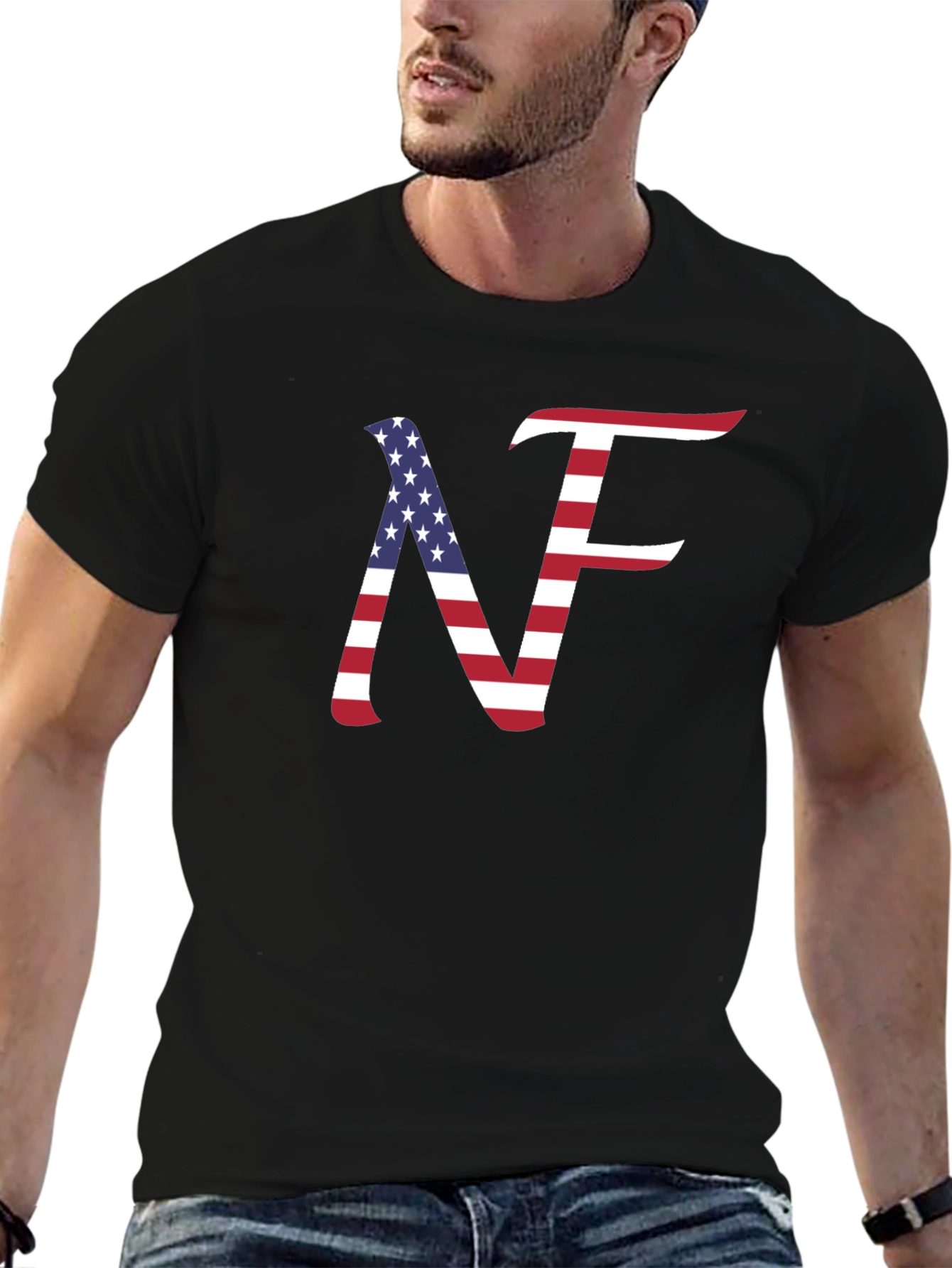 USA Flag NF T-Shirt Patriotic Design