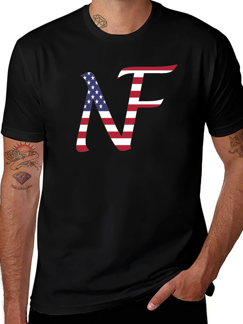 USA Flag NF T-Shirt Patriotic Design