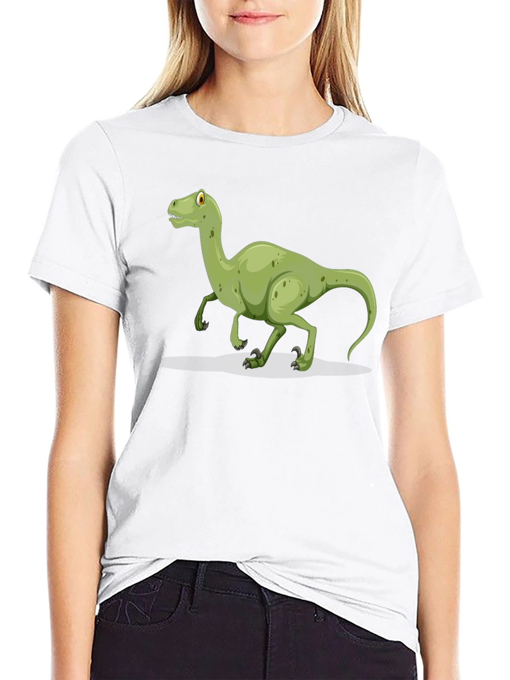 Dinosaur Graphic Tee - Black Cotton T-Shirt