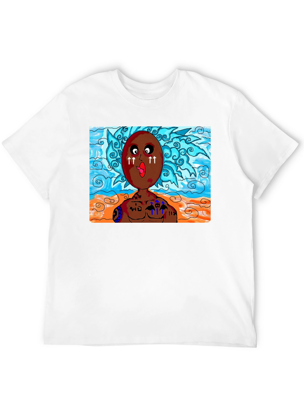 Unique Cartoon Graphic Black T-Shirt