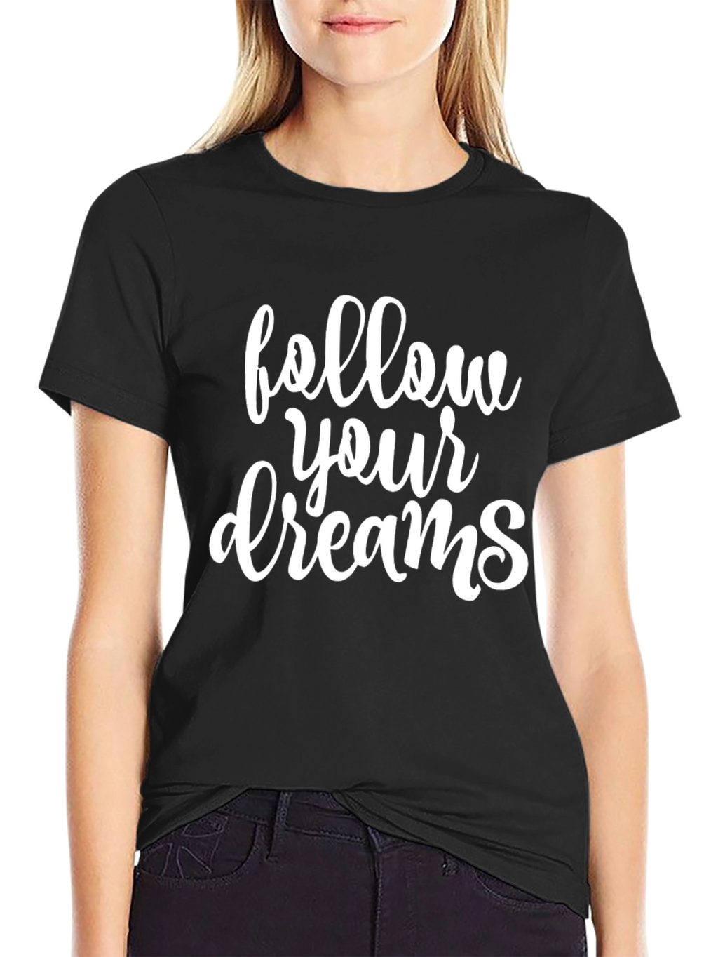 Follow Your Dreams Black Graphic Tee