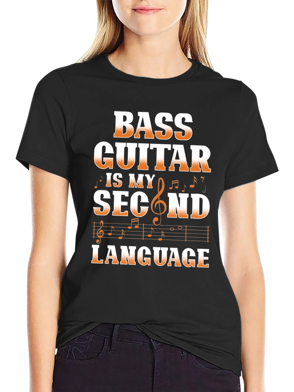 Bass Guitar Second Language Graphic Tee