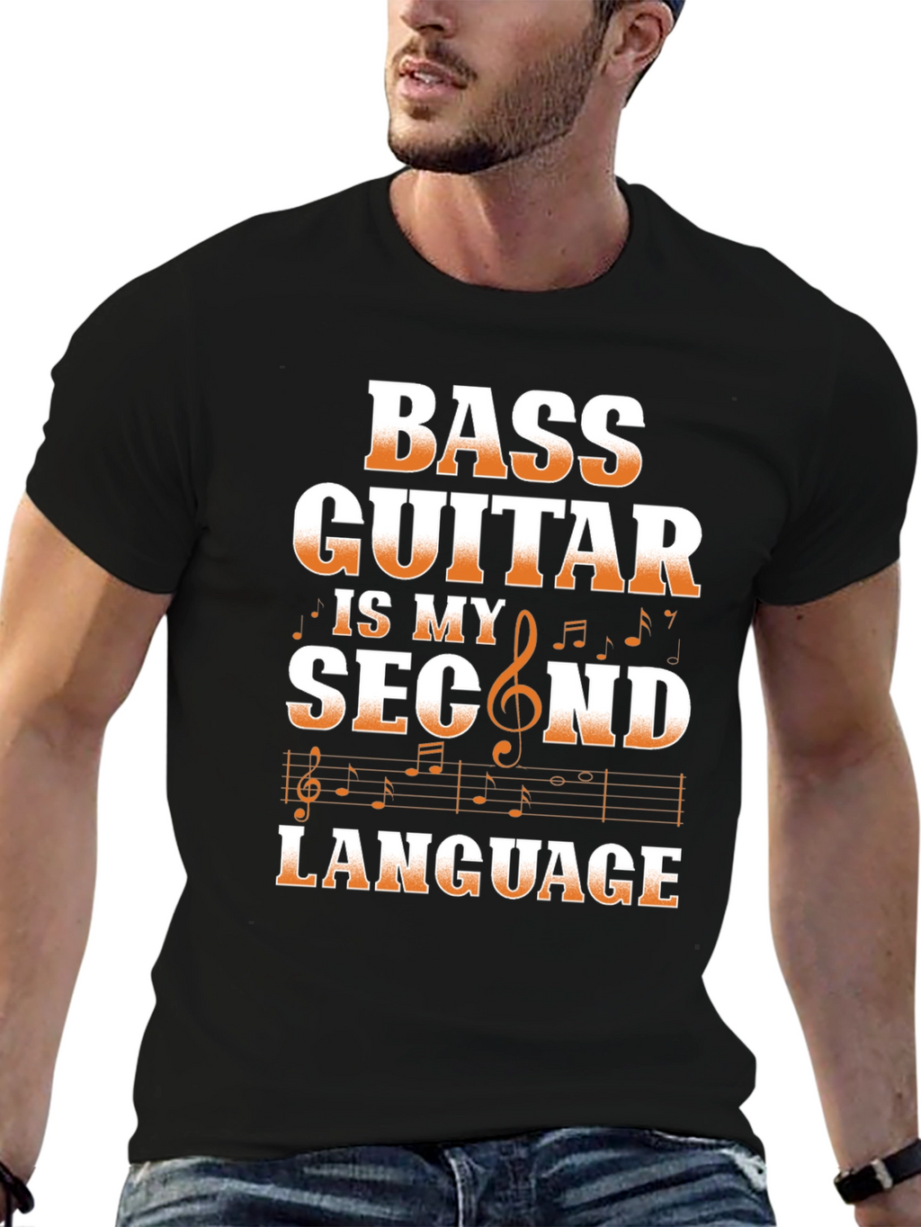 Bass Guitar Second Language Graphic Tee