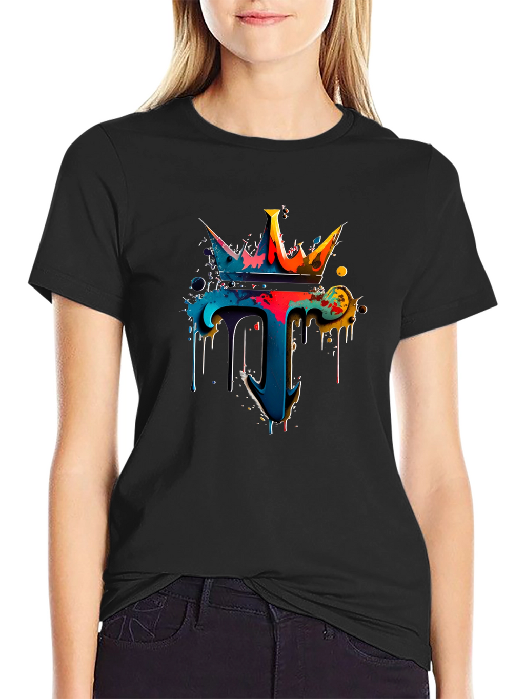 Colorful Crown Dripping T-Shirt