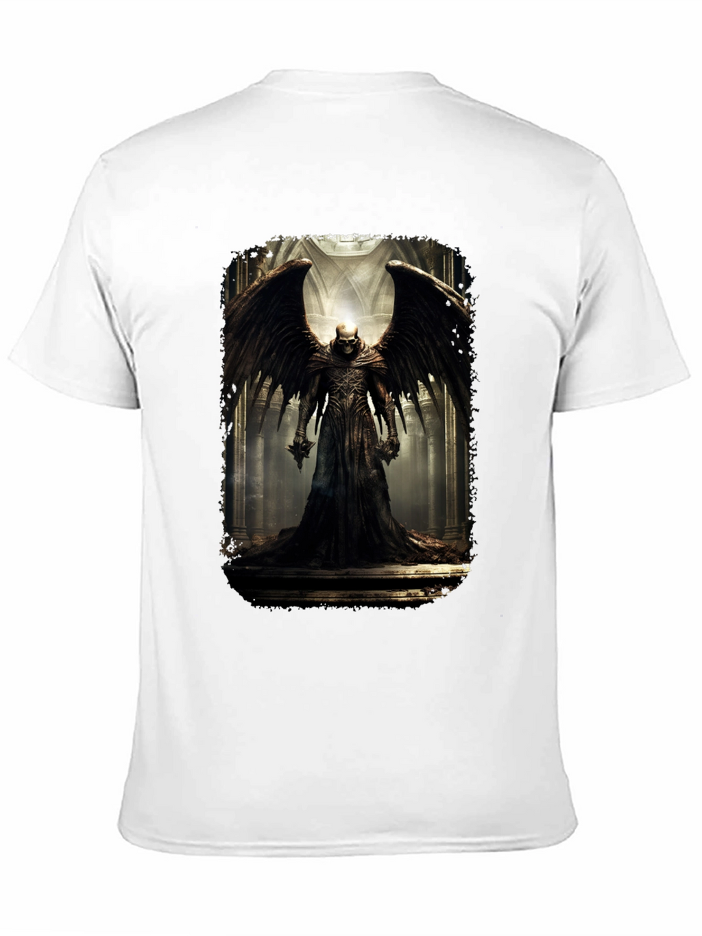 Winged Skull T-Shirt - Gothic Dark Angel Design