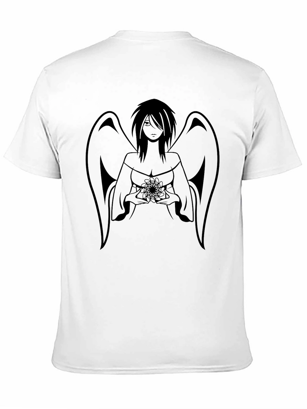Angel Graphic Print Black T-Shirt