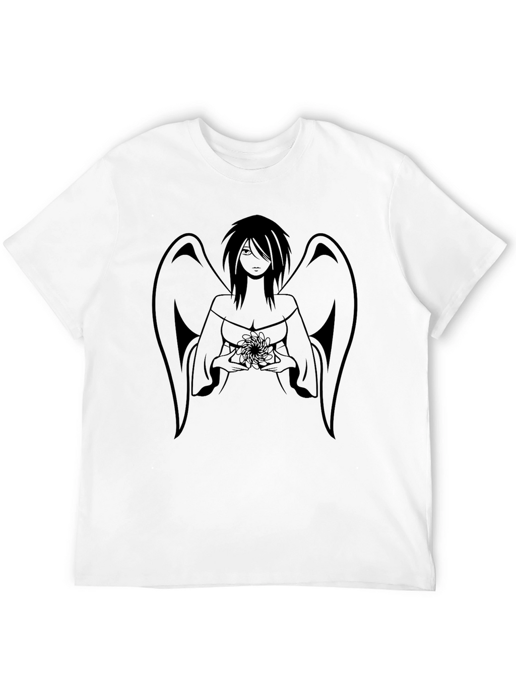 Angel Graphic Print Black T-Shirt