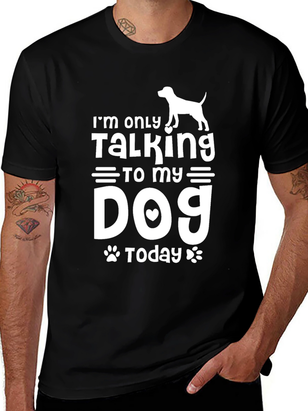 Im Only Talking to My Dog Today Black T-Shirt