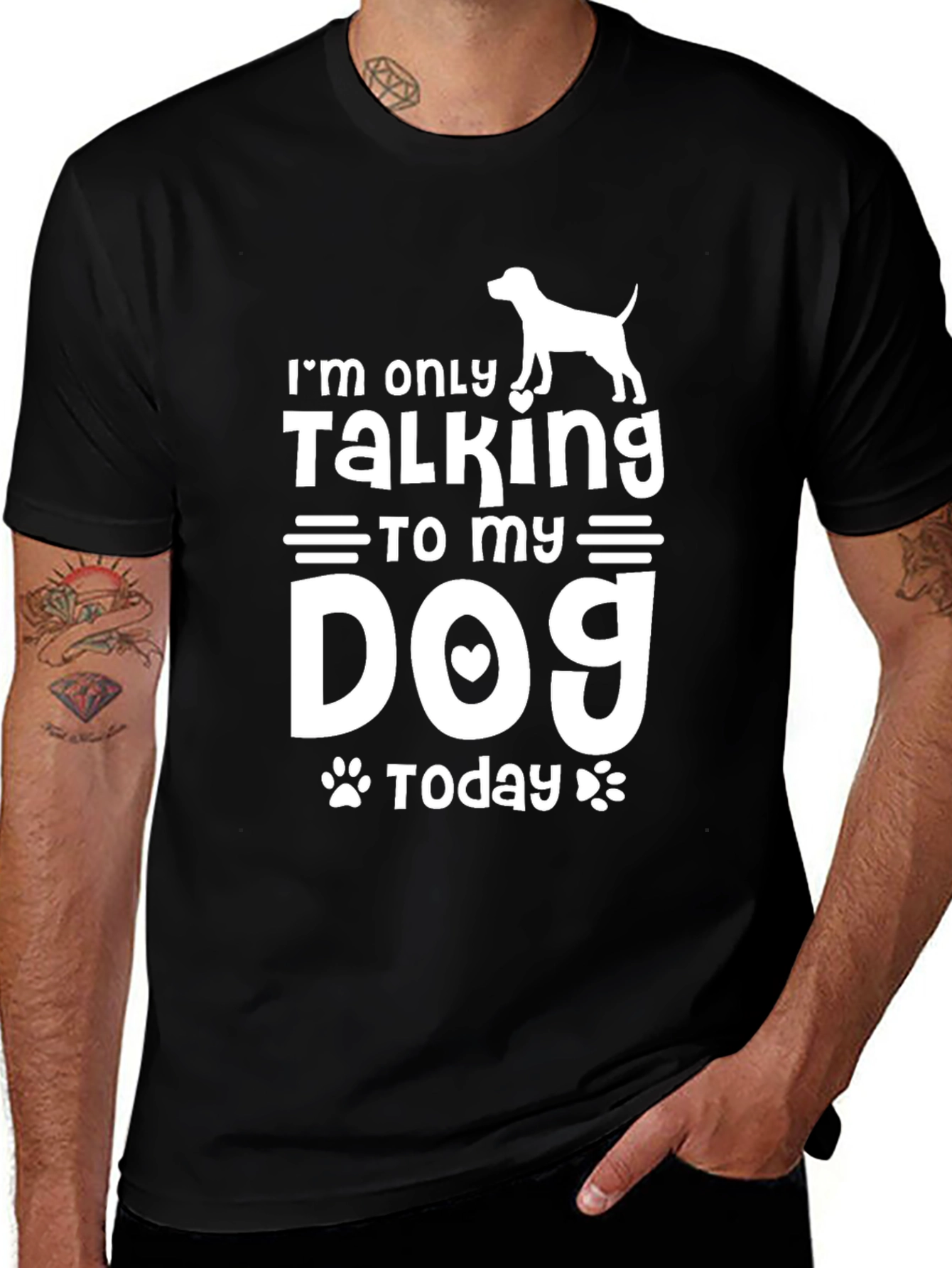 Im Only Talking to My Dog Today Black T-Shirt
