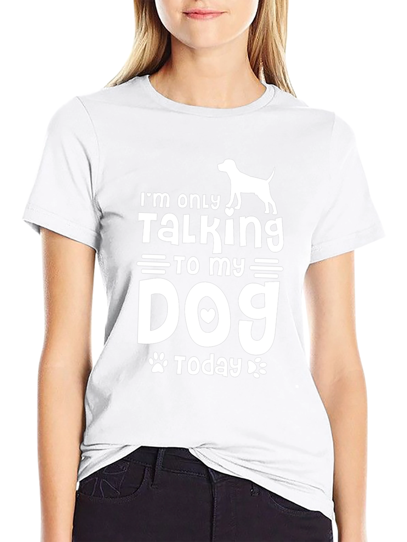 Im Only Talking to My Dog Today Black T-Shirt