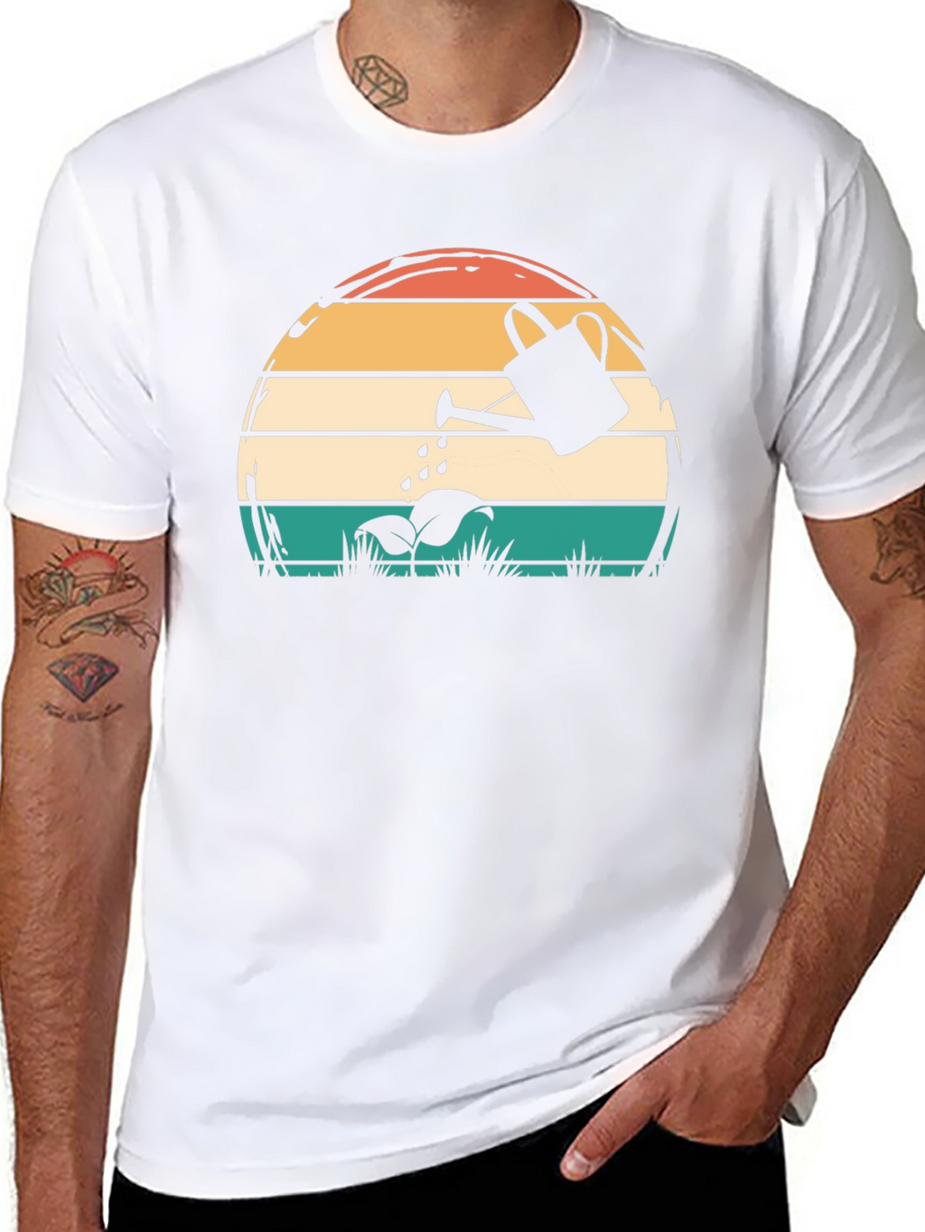 Retro Sunset Watering Can Graphic Tee