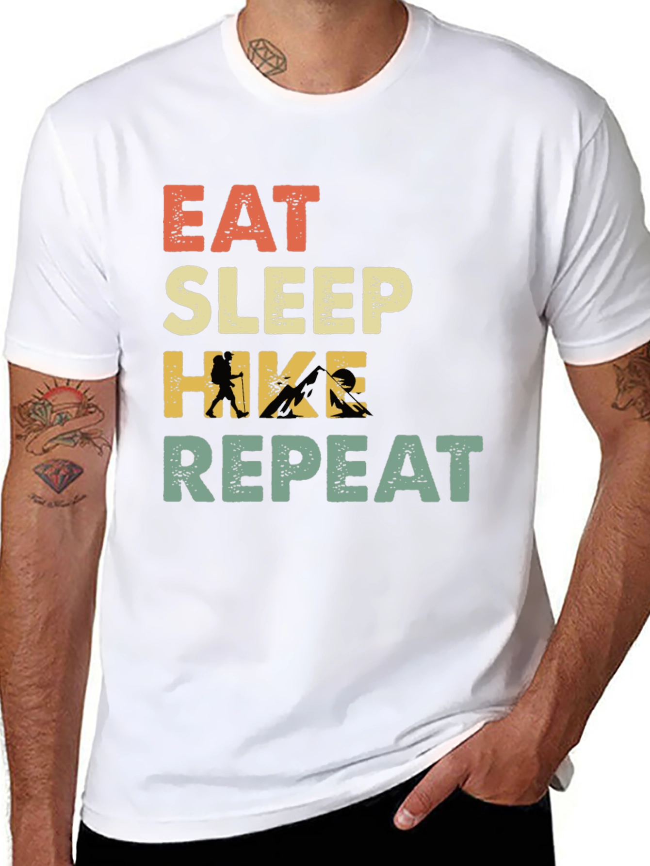Eat Sleep Hike Repeat T-Shirt - Hiking Adventure Tee
