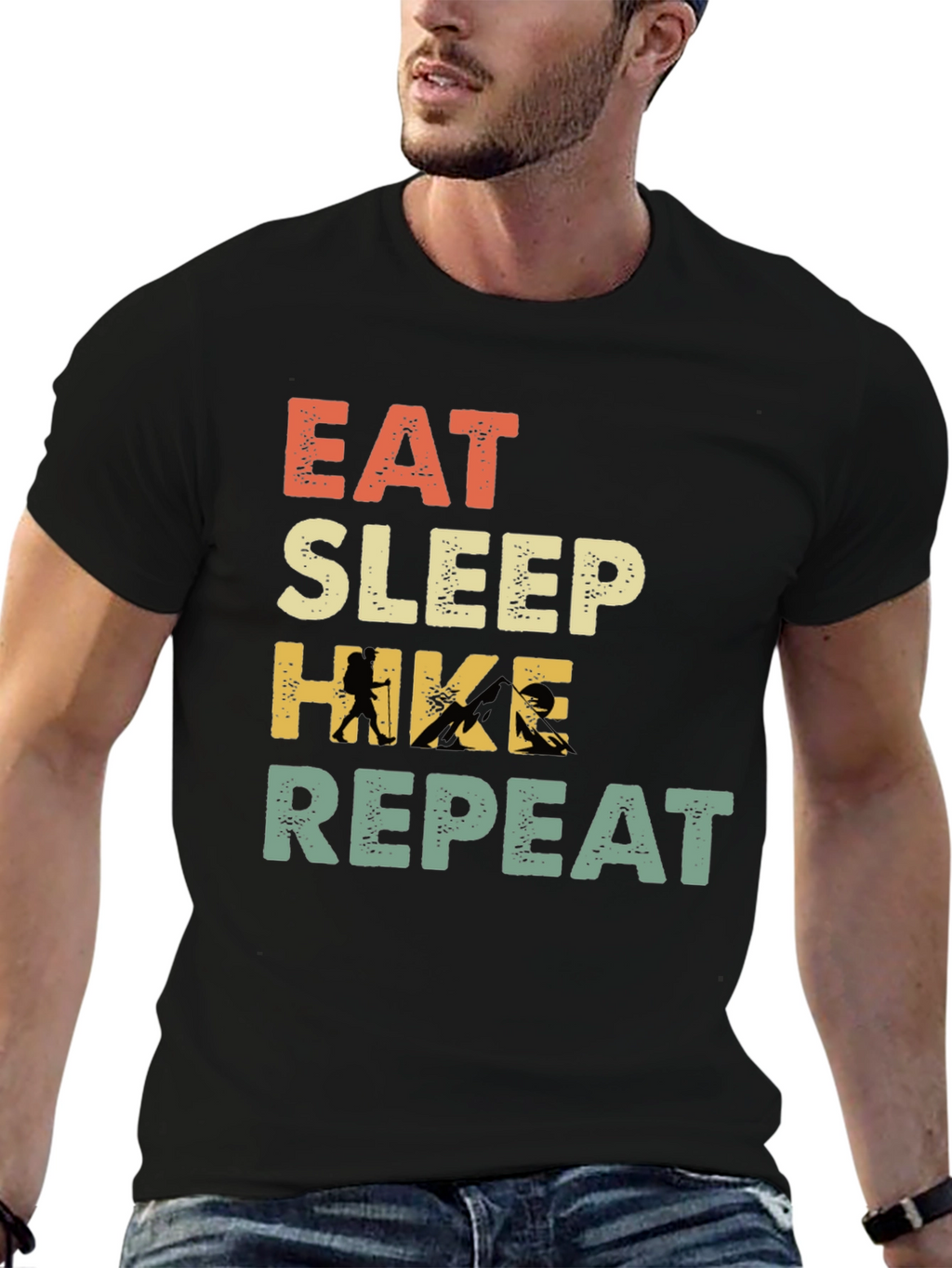 Eat Sleep Hike Repeat T-Shirt - Hiking Adventure Tee