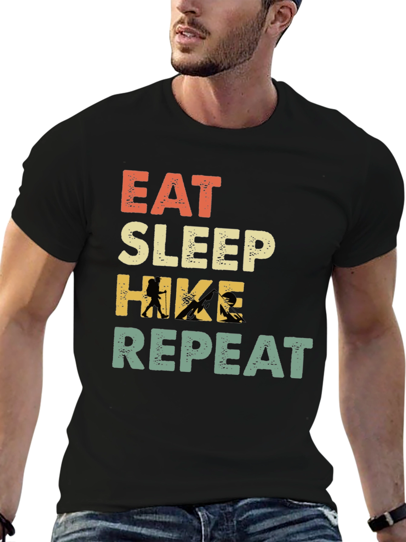 Eat Sleep Hike Repeat T-Shirt - Hiking Adventure Tee