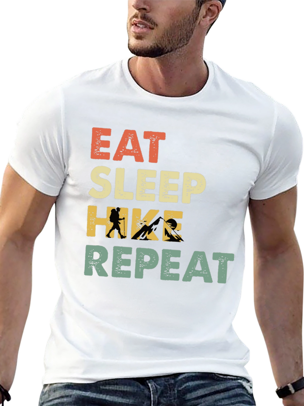 Eat Sleep Hike Repeat T-Shirt - Hiking Adventure Tee