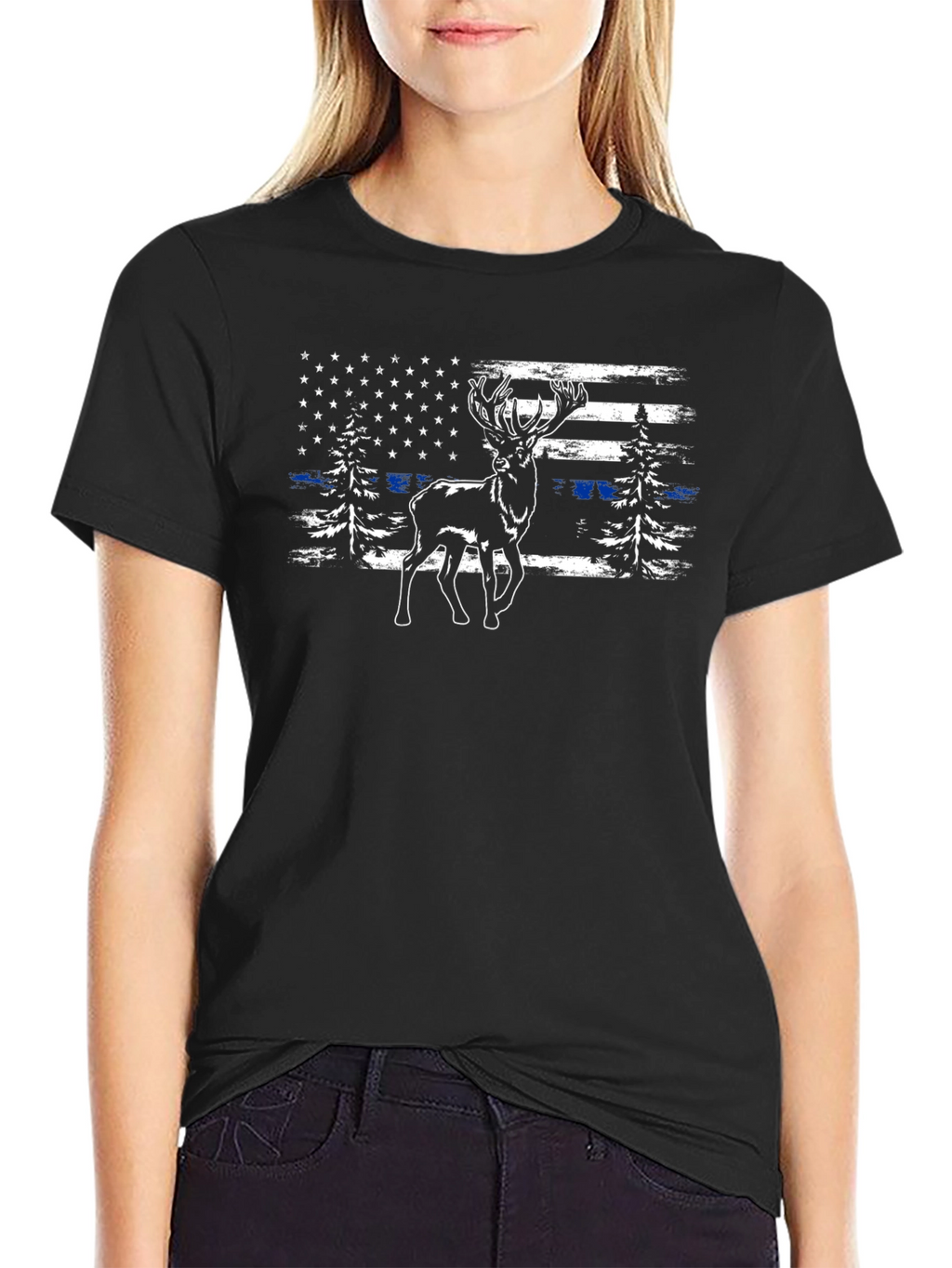 Deer American Flag T-Shirt
