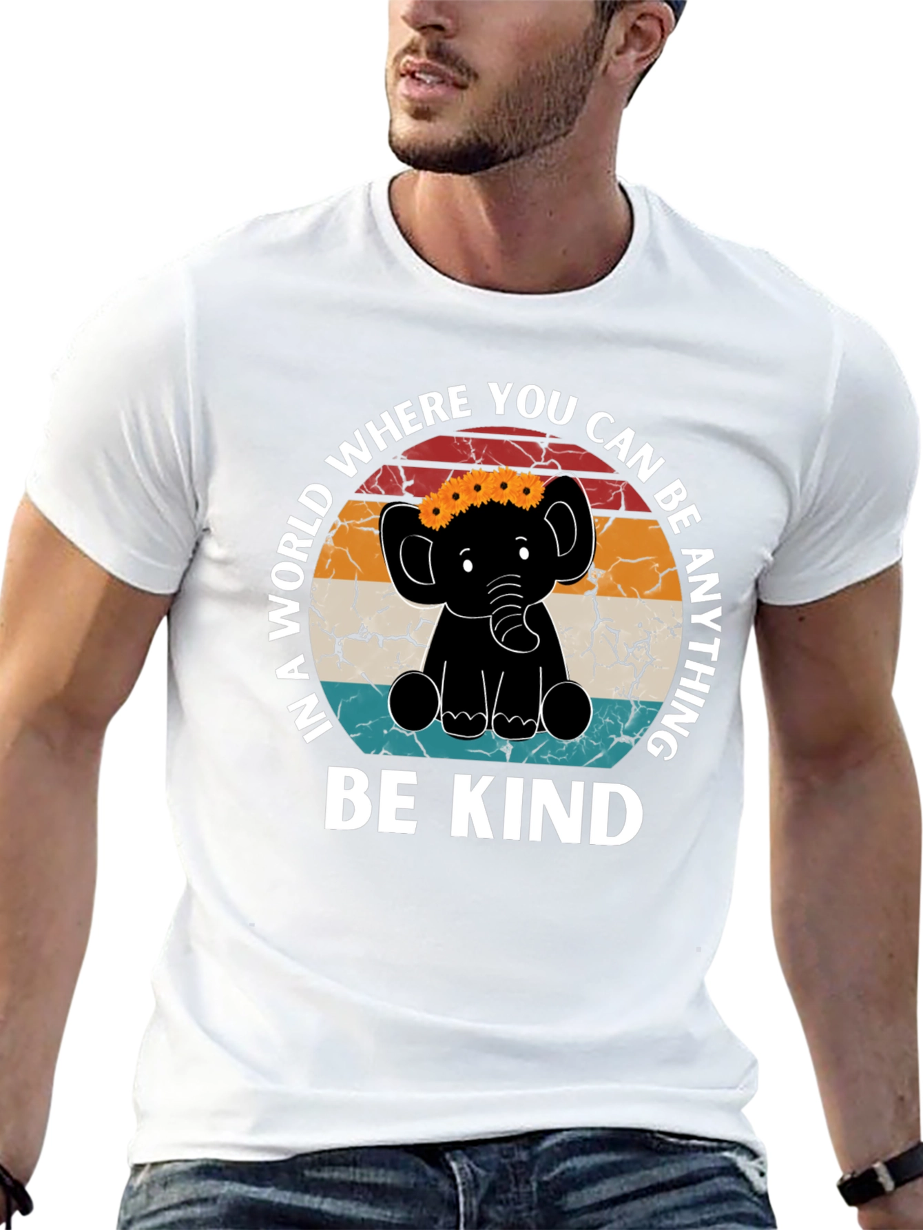 Be Kind Elephant Graphic Tee - Inspirational Shirt