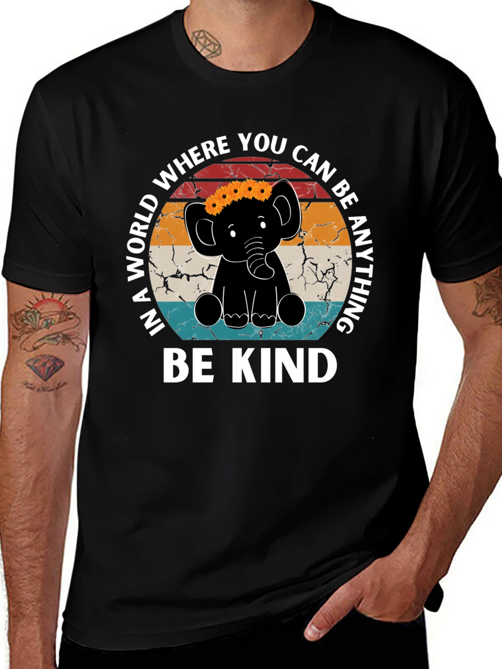 Be Kind Elephant Graphic Tee - Inspirational Shirt