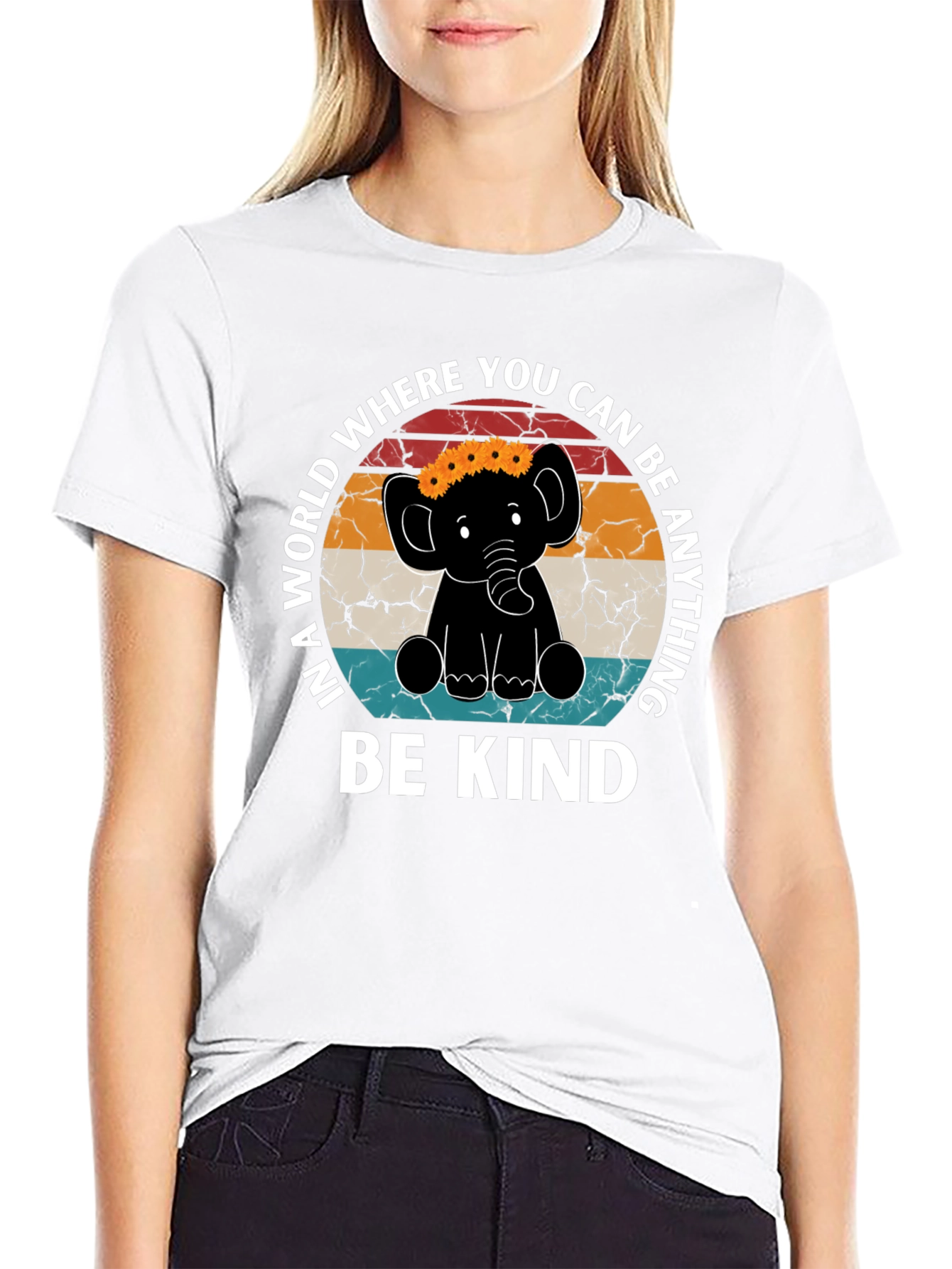 Be Kind Elephant Graphic Tee - Inspirational Shirt