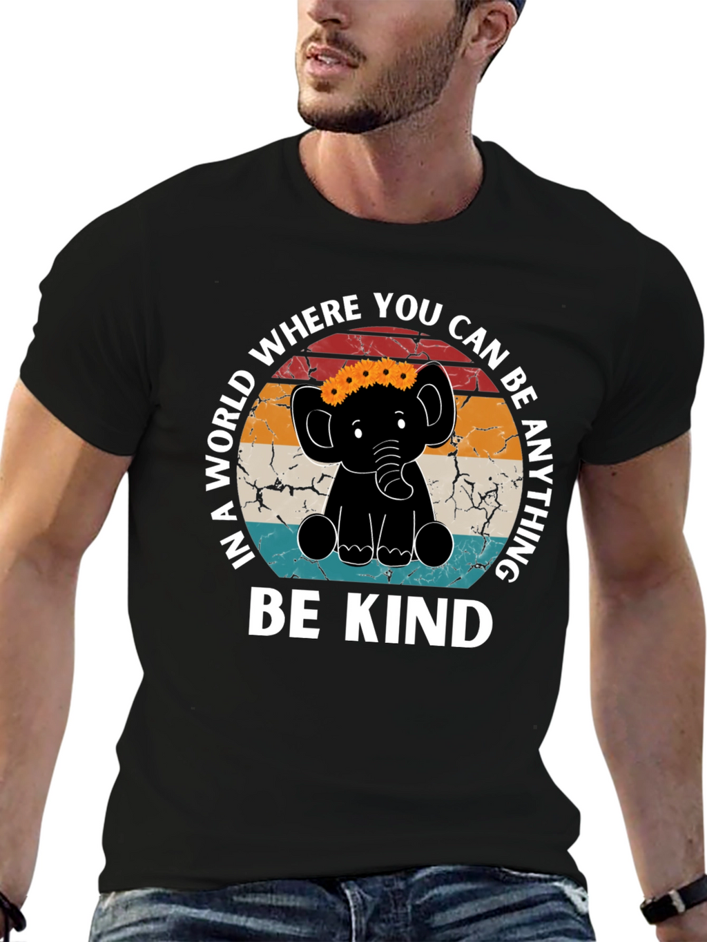 Be Kind Elephant Graphic Tee - Inspirational Shirt