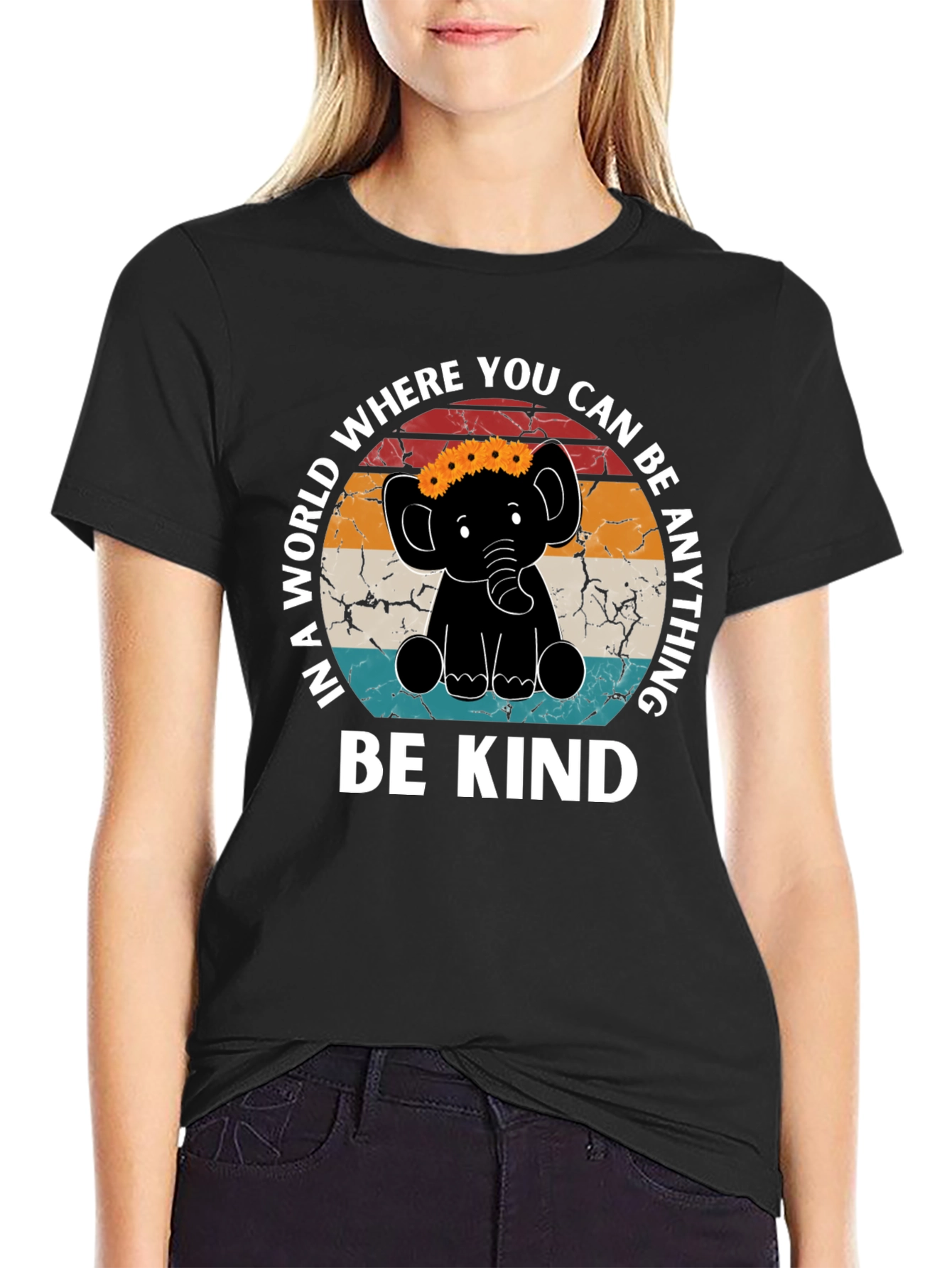 Be Kind Elephant Graphic Tee - Inspirational Shirt