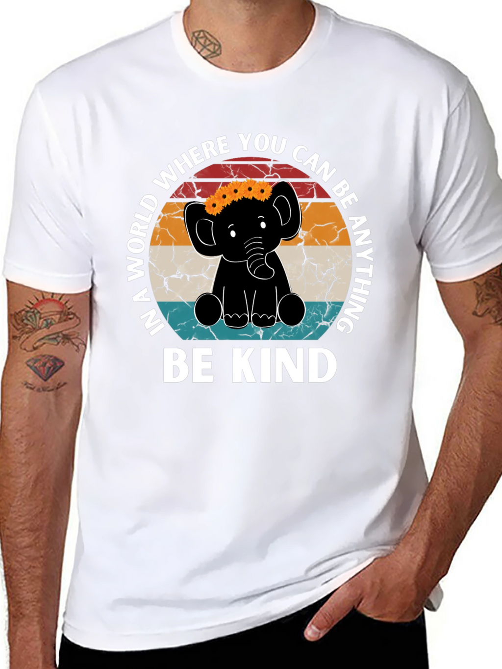 Be Kind Elephant Graphic Tee - Inspirational Shirt