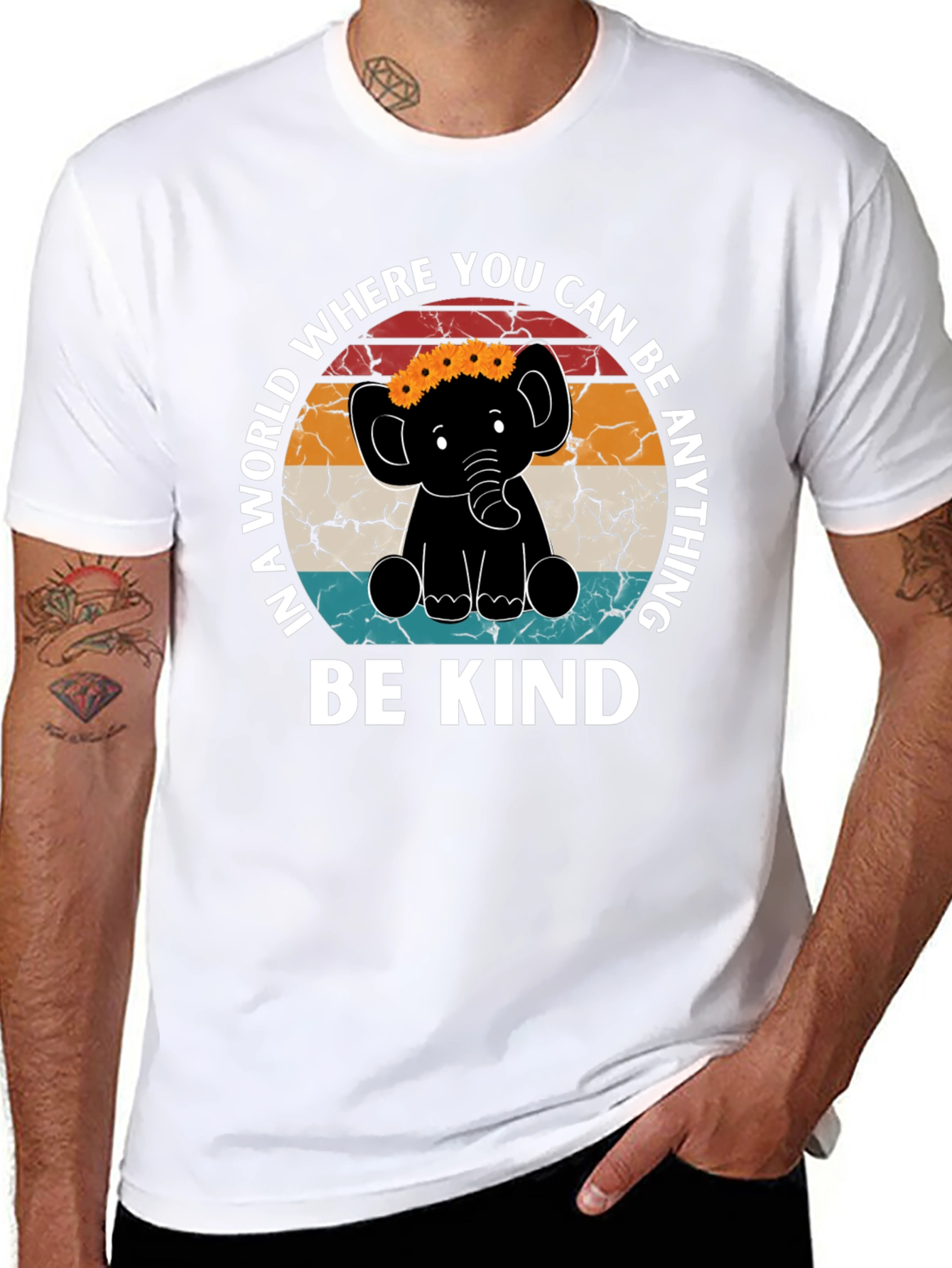 Be Kind Elephant Graphic Tee - Inspirational Shirt