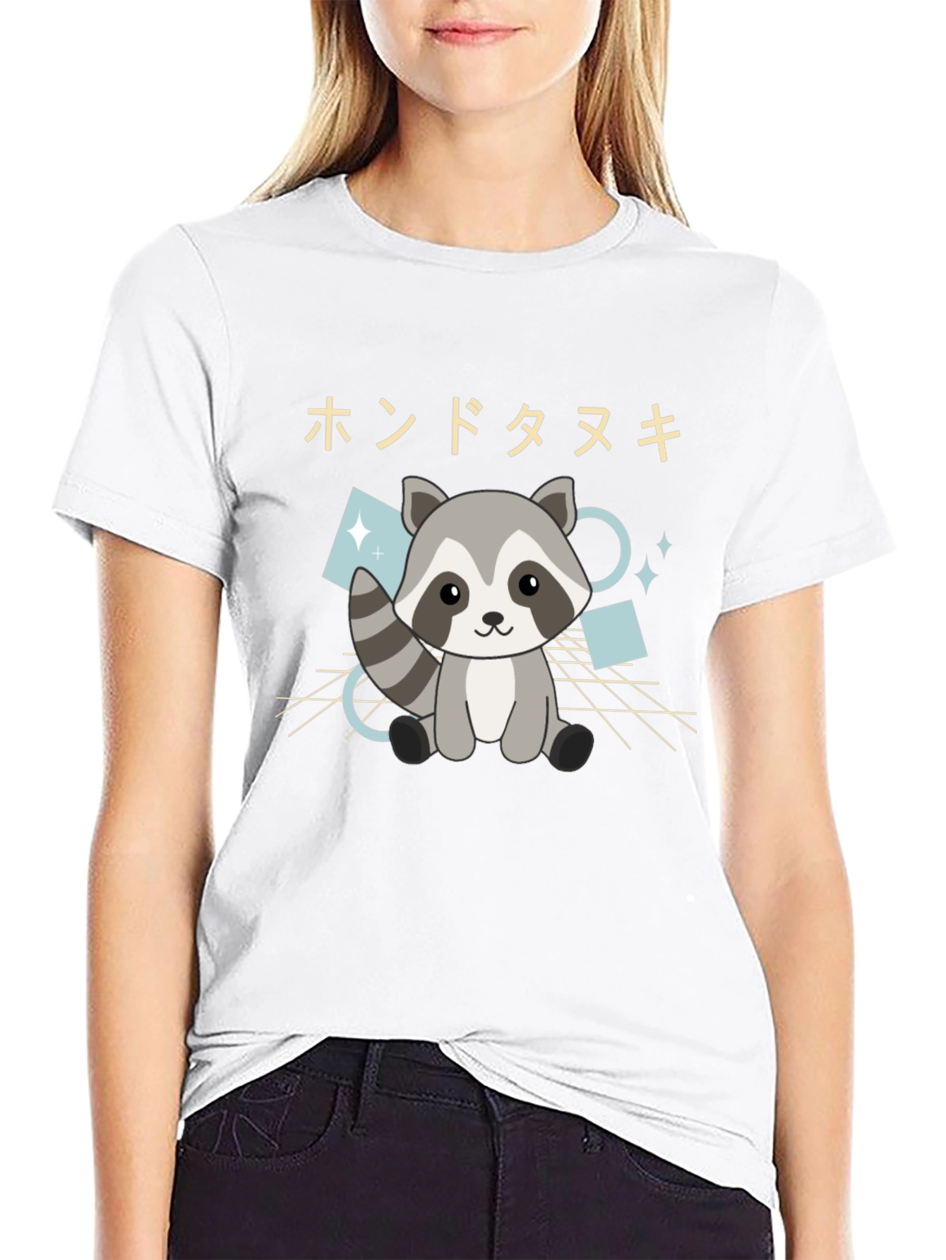 Cute Raccoon Graphic Tee - Soft Black T-Shirt