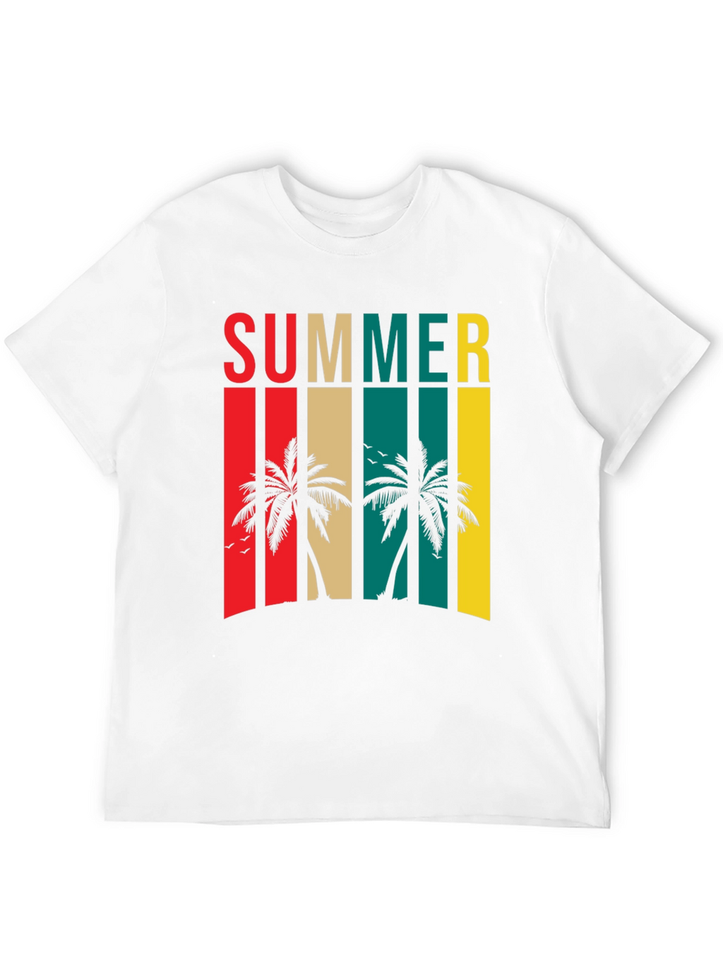 Summer Palm Tree Retro Style Graphic Tee