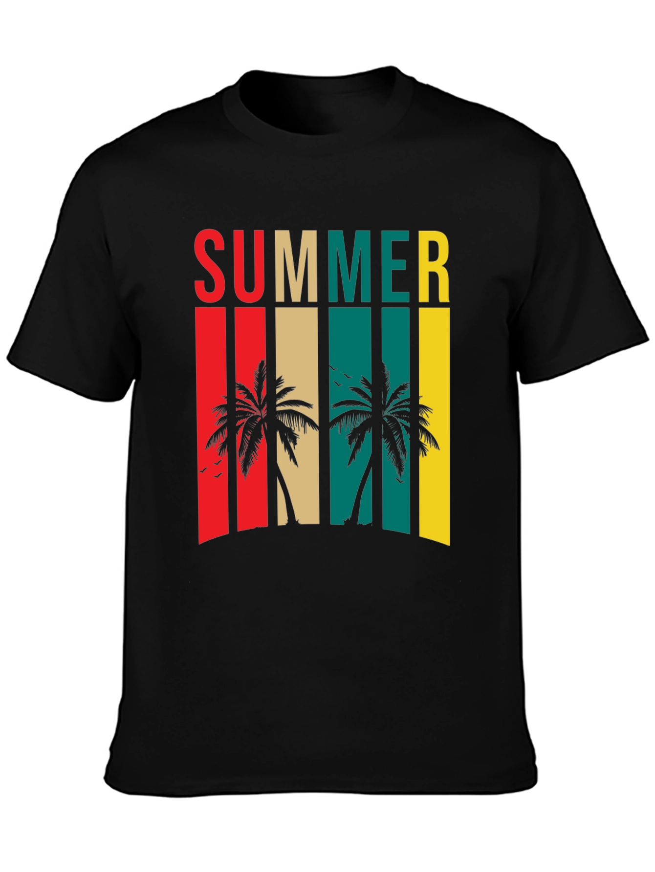 Summer Palm Tree Retro Style Graphic Tee