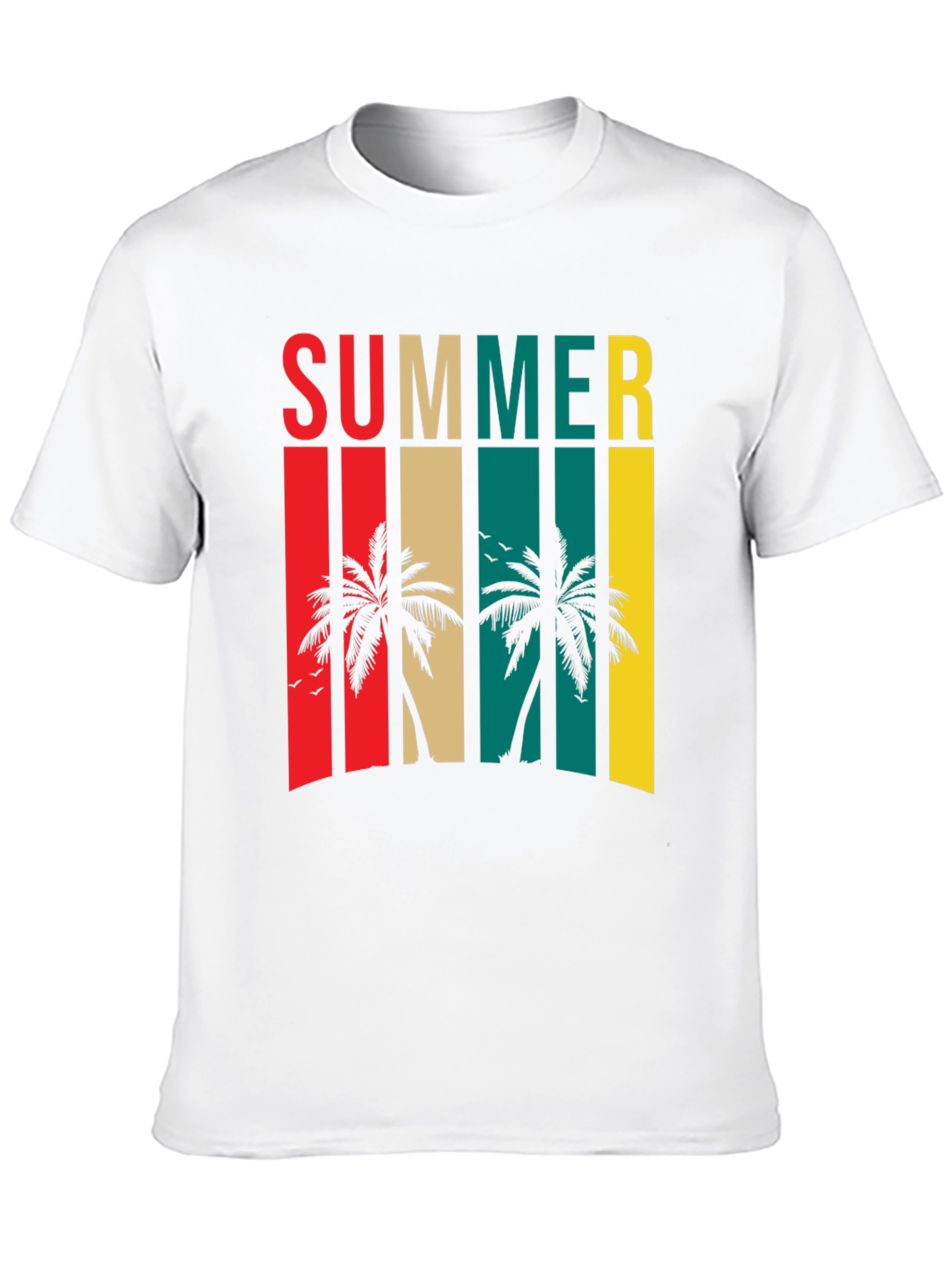 Summer Palm Tree Retro Style Graphic Tee