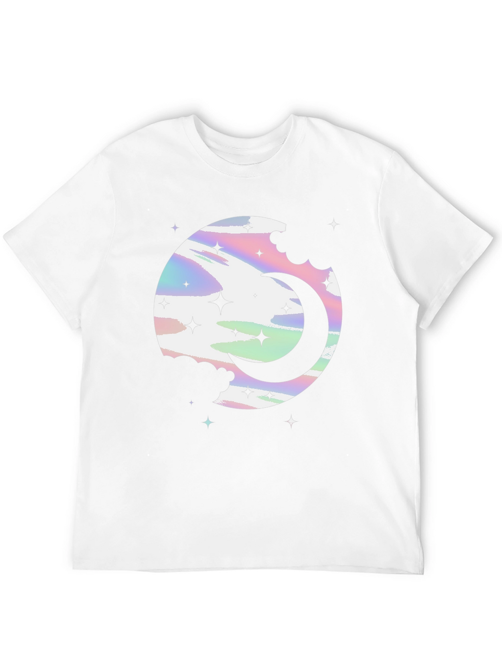 Celestial Crescent Moon Graphic T-Shirt