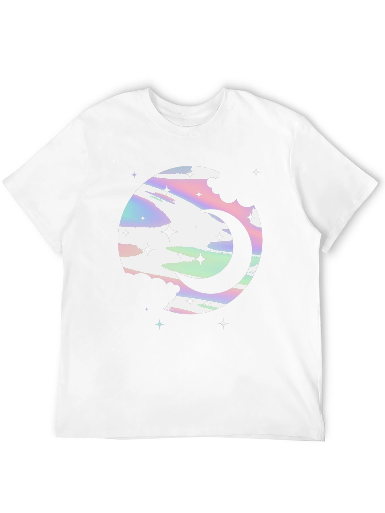 Celestial Crescent Moon Graphic T-Shirt