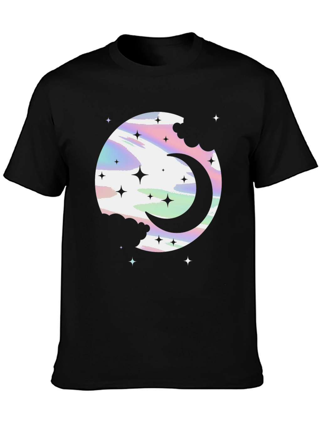 Celestial Crescent Moon Graphic T-Shirt