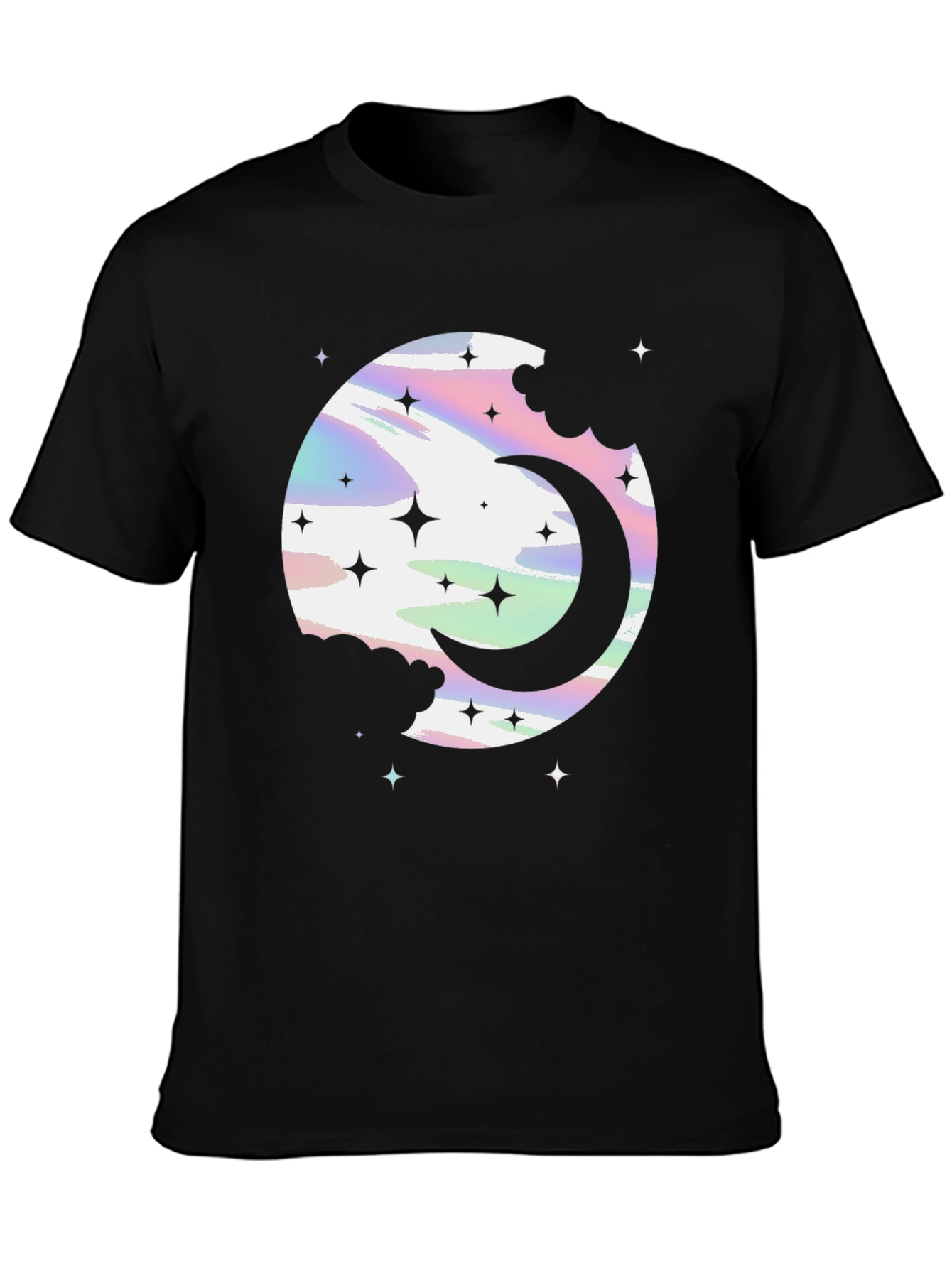 Celestial Crescent Moon Graphic T-Shirt