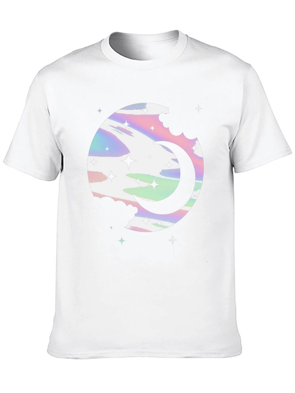 Celestial Crescent Moon Graphic T-Shirt