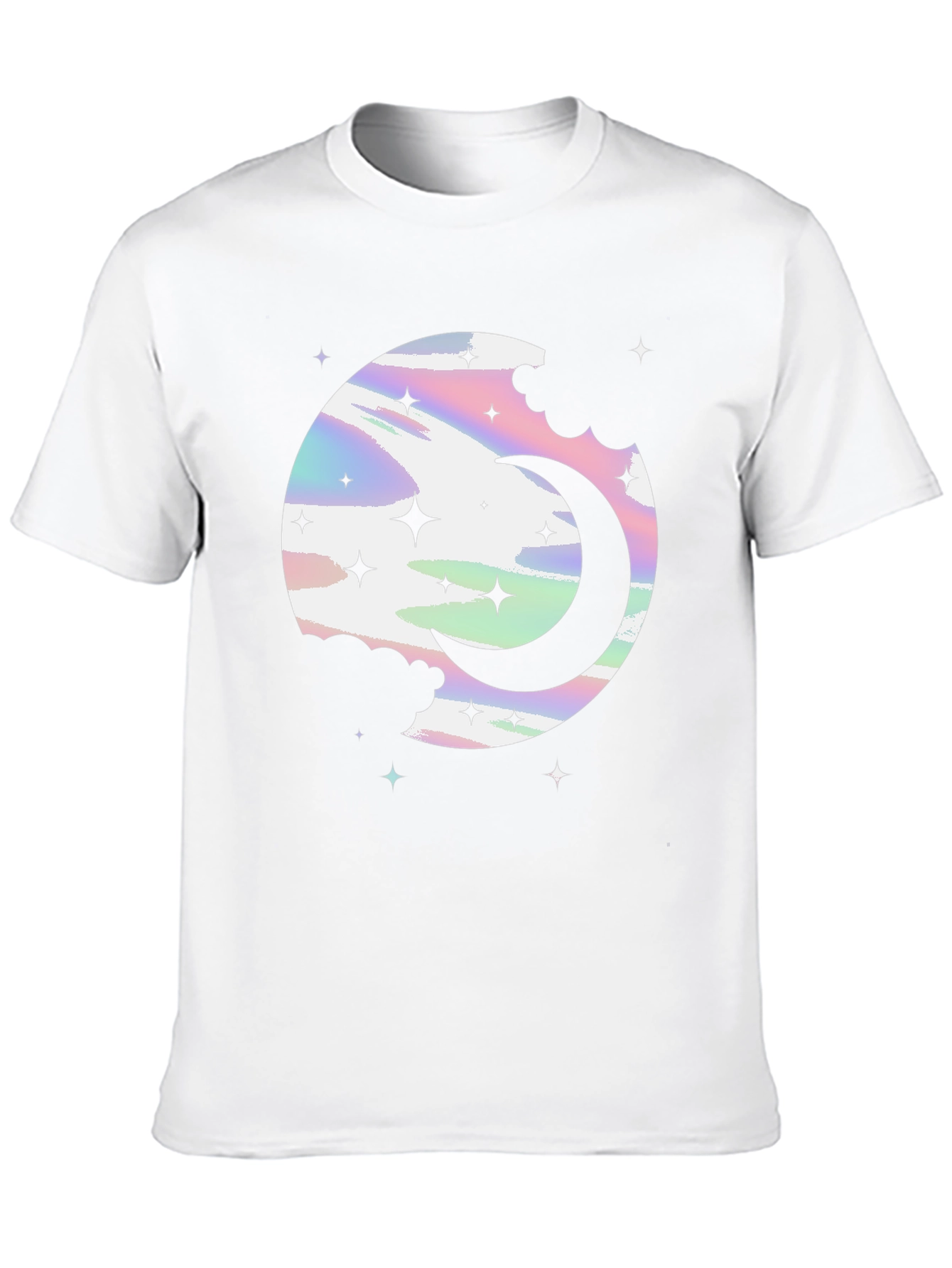 Celestial Crescent Moon Graphic T-Shirt