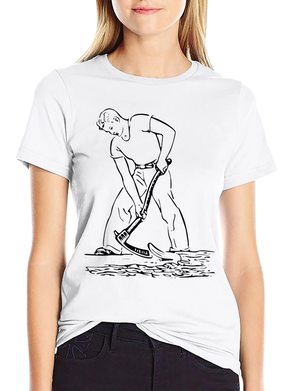 Graphic Black T-Shirt with Farmer Design