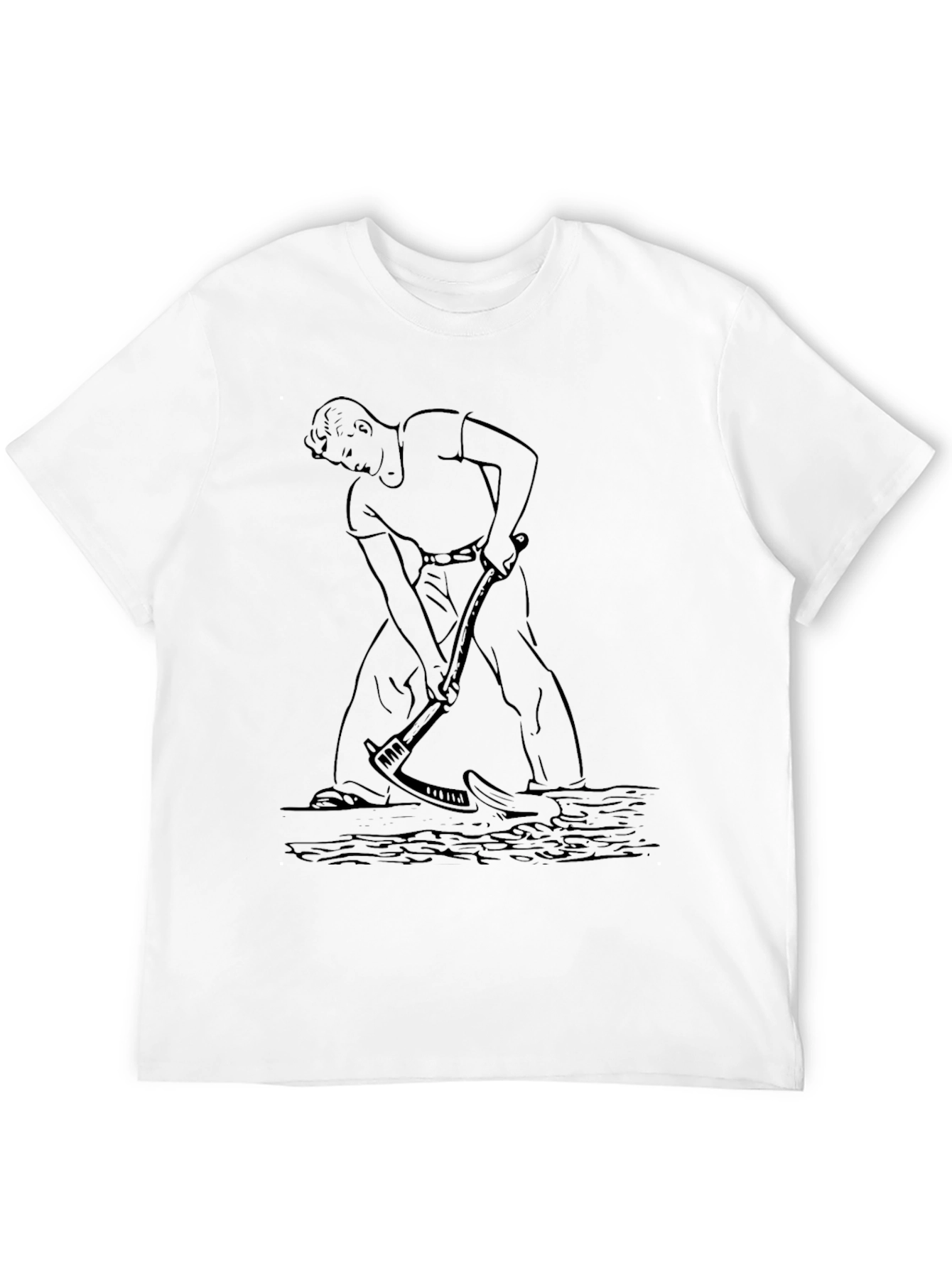 Graphic Black T-Shirt with Farmer Design