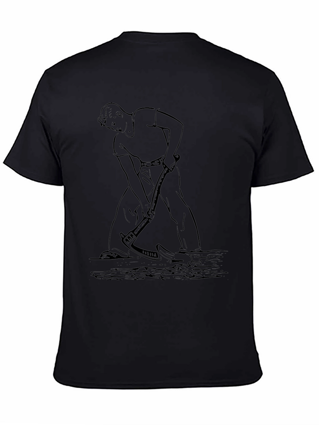 Graphic Black T-Shirt with Farmer Design