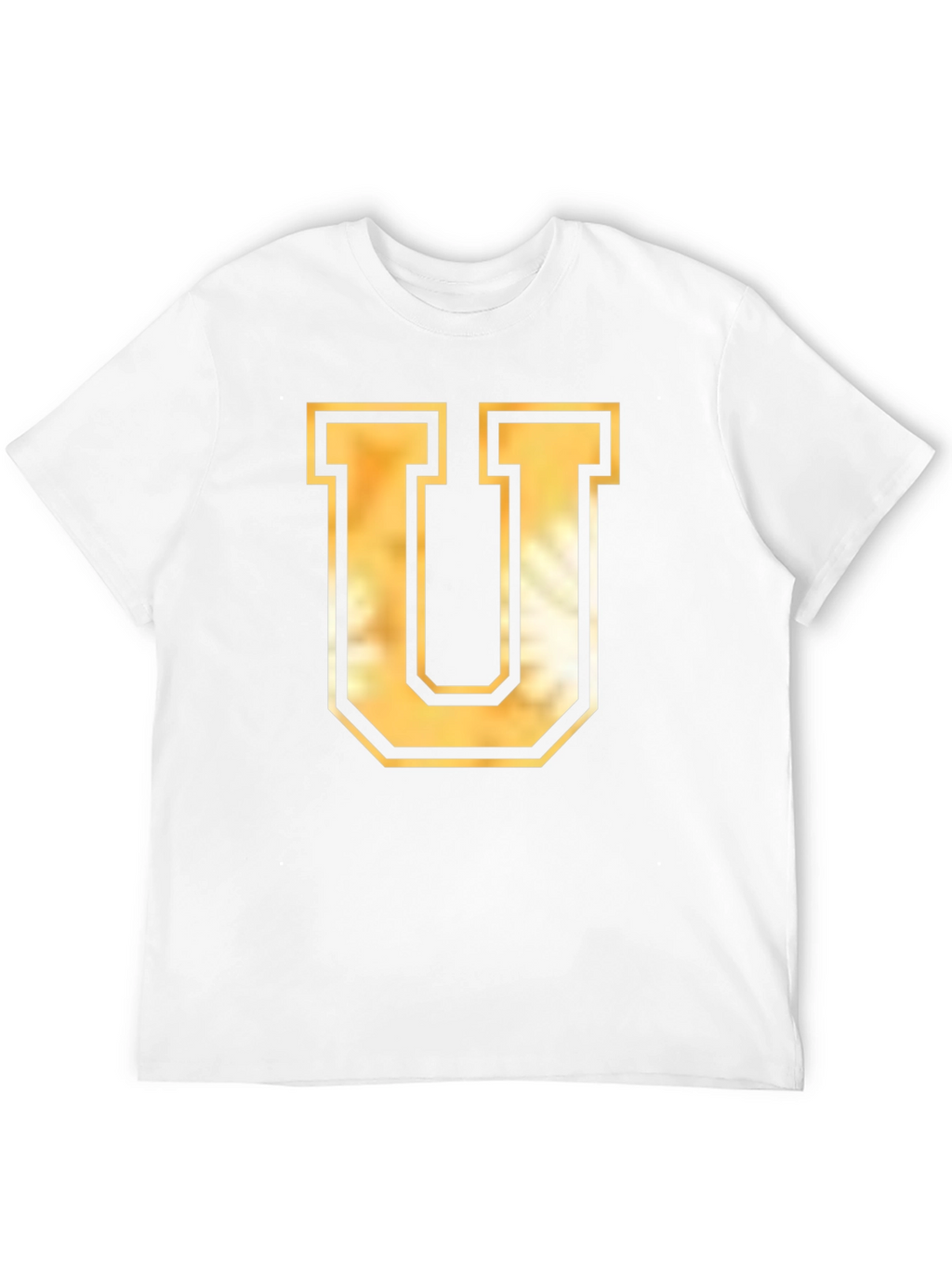 Letter U Graphic T-Shirt - Casual Black Tee